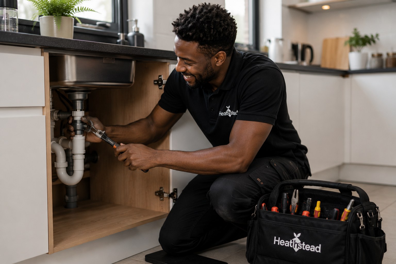 Heathstead engineer with customer